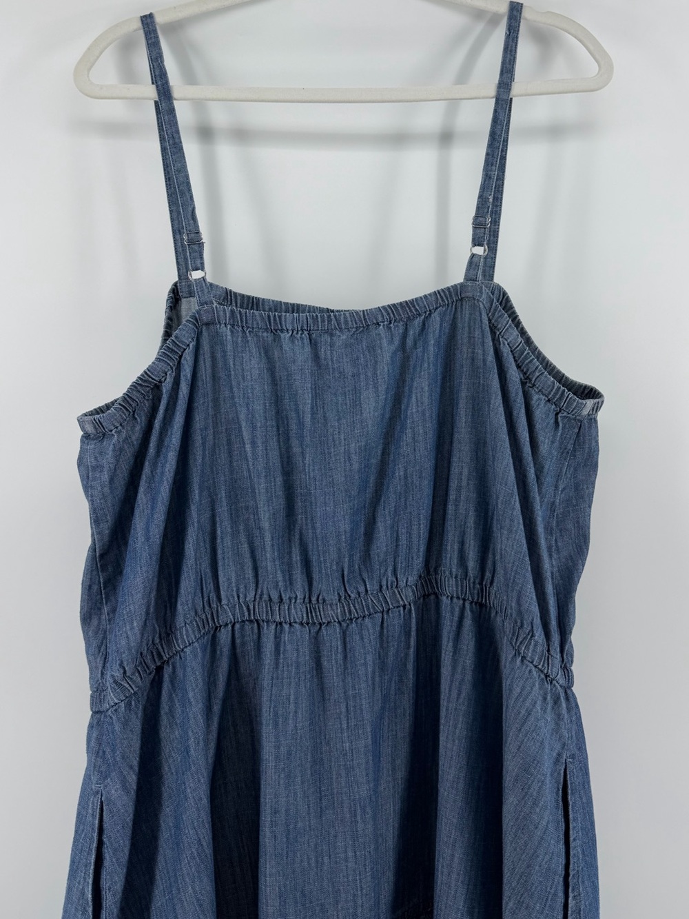 Lane Bryant Tiered Blue Denim Chambray Midi Sundress 20 - Picture 6 of 8